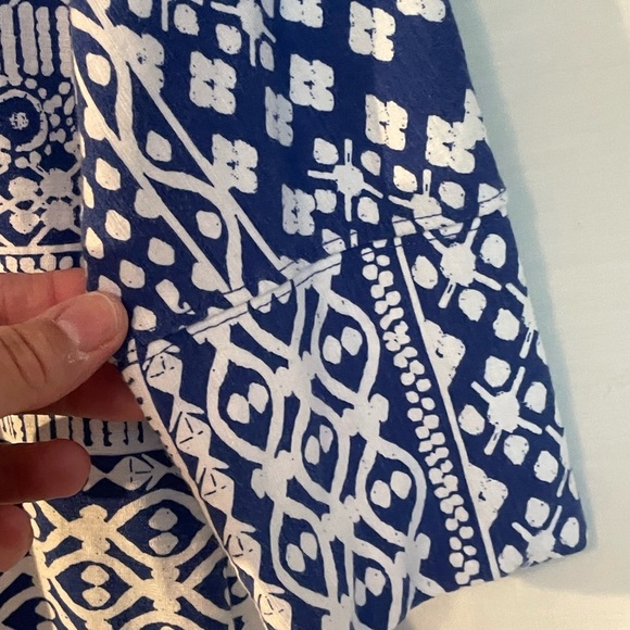 Vineyard vines Blue and White Patterned Dress crew neck 3/4 length sleeve  sz S - Picture 3 of 7